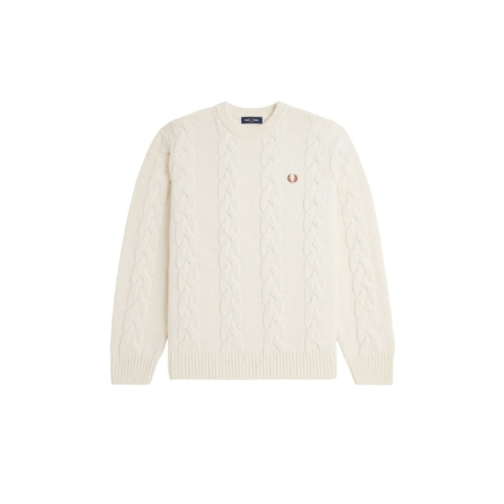 Fred Perry Cream Classic Cable Knit Sweater